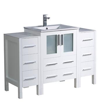 Fresca Torino 48" White Modern Bathroom Cabinets w/ Integrated Sink