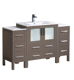 Fresca Torino 54" Gray Oak Modern Bathroom Cabinets w/ Integrated Sink