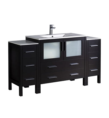 Fresca Torino 60" Espresso Modern Bathroom Cabinets w/ Integrated Sink