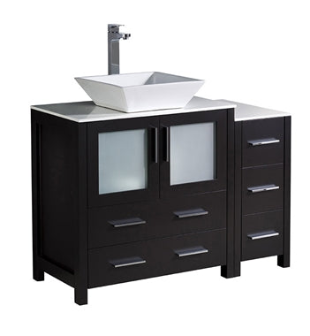 Fresca Torino 42" Espresso Modern Bathroom Cabinets w/ Top & Vessel Sink