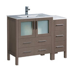 Fresca Torino 42" Gray Oak Modern Bathroom Cabinets w/ Integrated Sink