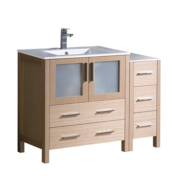 Fresca Torino 42" Light Oak Modern Bathroom Cabinets w/ Integrated Sink