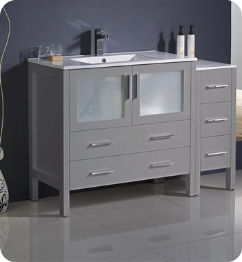 Fresca Torino 48" Gray Modern Bathroom Cabinets w/ Integrated Sink