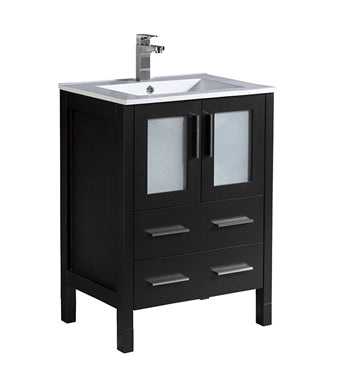 Fresca Torino 24" Espresso Modern Bathroom Cabinet w/ Integrated Sink