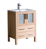 Fresca Torino 24" Light Oak Modern Bathroom Cabinet w/ Integrated Sink