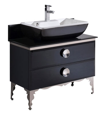 Fresca Moselle 36" Modern Glass Bathroom Cabinet w/ Top & Vessel Sink