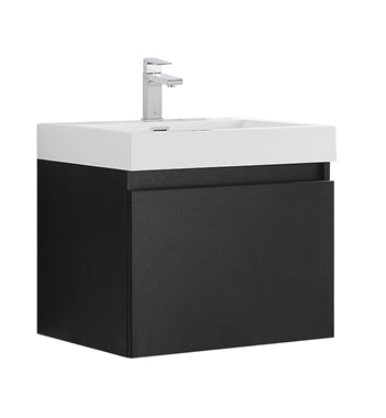 Fresca Nano 24" Black Modern Bathroom Cabinet w/ Integrated Sink