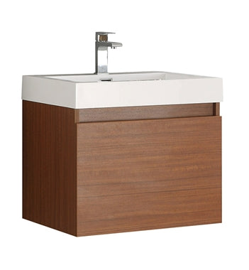 Fresca Nano 24" Teak Modern Bathroom Cabinet w/ Integrated Sink