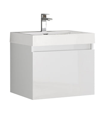 Fresca Nano 24" White Modern Bathroom Cabinet w/ Integrated Sink