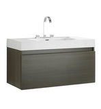 Fresca Mezzo 39" Gray Oak Modern Bathroom Cabinet w/ Integrated Sink