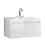 Fresca Mezzo 39" White Modern Bathroom Cabinet w/ Integrated Sink