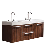 Fresca Opulento 54" Walnut Modern Double Sink Cabinet w/ Integrated Sinks