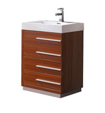 Fresca Livello 24" Teak Modern Bathroom Cabinet w/ Integrated Sink