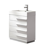 Fresca Livello 24" White Modern Bathroom Cabinet w/ Integrated Sink