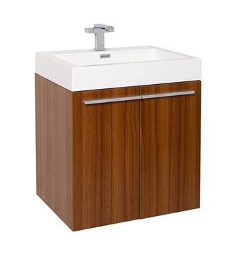 Fresca Alto 23" Teak Modern Bathroom Cabinet w/ Integrated Sink