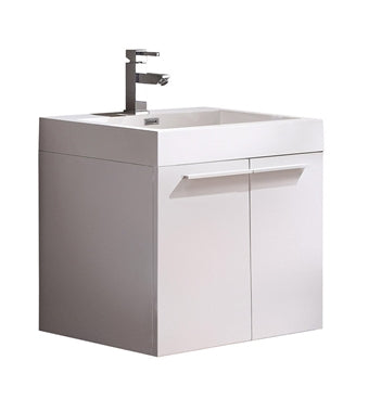 Fresca Alto 23" White Modern Bathroom Cabinet w/ Integrated Sink