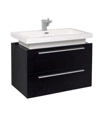 Fresca Medio 32" Black Modern Bathroom Cabinet w/ Vessel Sink