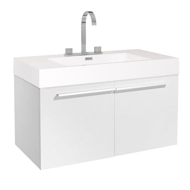 Fresca Vista 36" White Modern Bathroom Base Cabinet w/ Integrated Sink