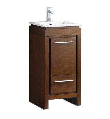 Fresca Allier 16" Wenge Brown Modern Bathroom Cabinet w/ Sink