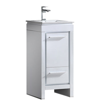 Fresca Allier 16" White Modern Bathroom Cabinet w/ Sink