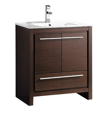 Fresca Allier 30" Wenge Brown Modern Bathroom Cabinet w/ Sink