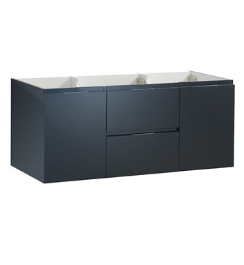 Fresca Valencia 48" Dark Slate Gray Wall Hung Double Sink Modern Bathroom Cabinet