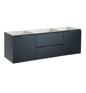 Fresca Valencia 60" Dark Slate Gray Wall Hung Single Sink Modern Bathroom Cabinet 