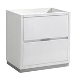 Fresca Valencia 30" Glossy White Free Standing Modern Bathroom Cabinet 