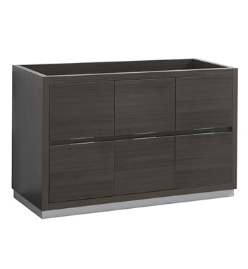 Fresca Valencia 48" Gray Oak Free Standing Double Sink Modern Bathroom Cabinet 