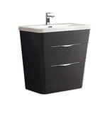 Fresca Milano 32" Chestnut Modern Bathroom Cabinet w/ Integrated Sink