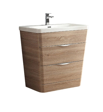 Fresca Milano 32" White Oak Modern Bathroom Cabinet w/ Integrated Sink