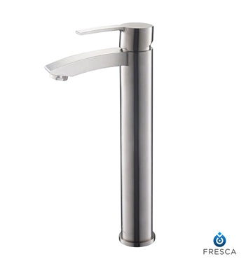 Fresca Livenza Single Hole Vessel Mount Bathroom Vanity Faucet - Brushed Nickel
