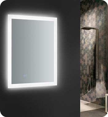Fresca Angelo 24" Wide x 30" Tall Bathroom Mirror w/ Halo Style LED Lighting and Defogger