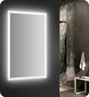 Fresca Angelo 48" Wide x 30" Tall Bathroom Mirror w/ Halo Style LED Lighting and Defogger