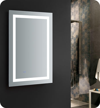 Fresca Santo 24" Wide x 36" Tall Bathroom Mirror w/ LED Lighting and Defogger