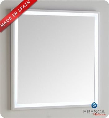 Fresca Platinum Due 32" Glossy Cobalt Bathroom LED Mirror