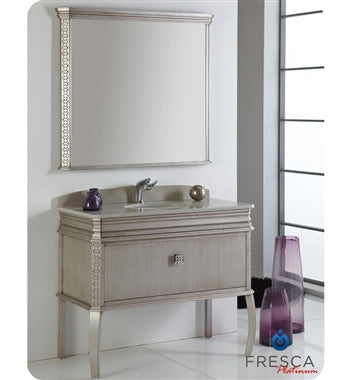 Fresca Platinum London 32" Antique Silver Bathroom Vanity w/ Swarovski Handles