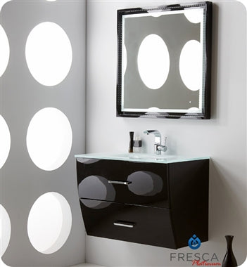 Fresca Platinum Wave 24" Glossy White Modern Bathroom Vanity