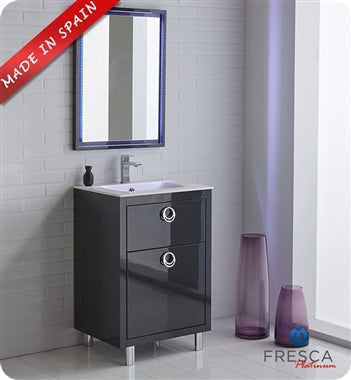 Fresca Platinum Wave 40" Glossy White Modern Bathroom Vanity