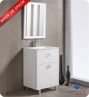 Fresca Platinum Due 24" Glossy Cobalt Bathroom Vanity