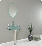 Fresca Netto 24" Modern Glass Bathroom Vanity w/ Wavy Edge Vessel Sink