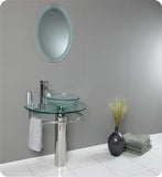 Fresca Attrazione 30" Modern Glass Bathroom Vanity w/ Frosted Edge Mirror