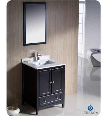Fresca Oxford 24" Espresso Traditional Bathroom Vanity