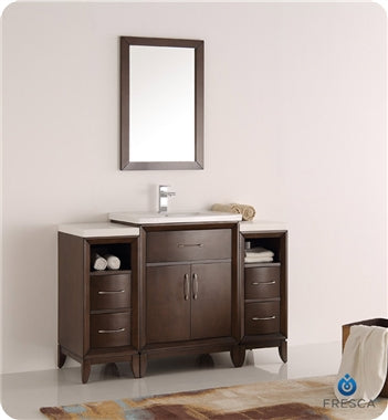 Fresca Cambridge 48" Antique Coffee Traditional Bathroom Vanity w/ Mirror