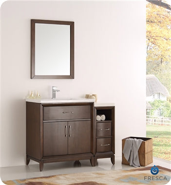 Fresca Cambridge 42" Antique Coffee Traditional Bathroom Vanity w/ Mirror