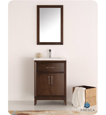 Fresca Cambridge 24" Antique Coffee Traditional Bathroom Vanity w/ Mirror