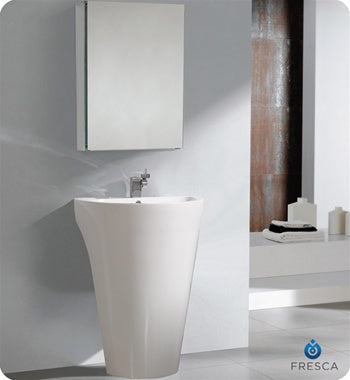 Fresca Parma 24 White Pedestal Sink w/ Medicine Cabinet - Modern Bath –  Kitchen Cabinets Queens-Nassau: Bathroom Vanities; Custom Counters