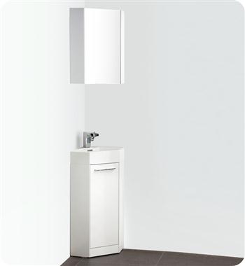 Fresca Coda 14" White Modern Corner Bathroom Vanity