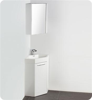 Fresca Coda 18" White Modern Corner Bathroom Vanity