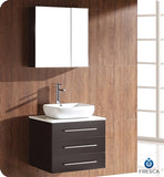 Fresca Modella 24" Espresso Modern Bathroom Vanity w/ Medicine Cabinet